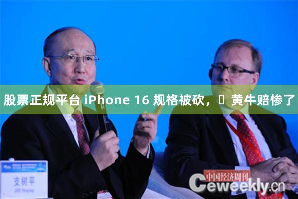 股票正规平台 iPhone 16 规格被砍，​黄牛赔惨了