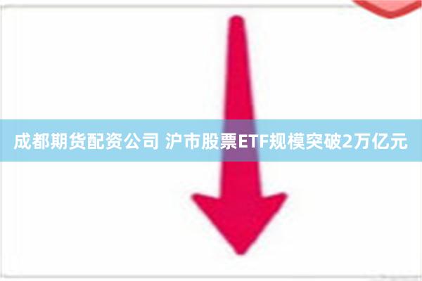 成都期货配资公司 沪市股票ETF规模突破2万亿元